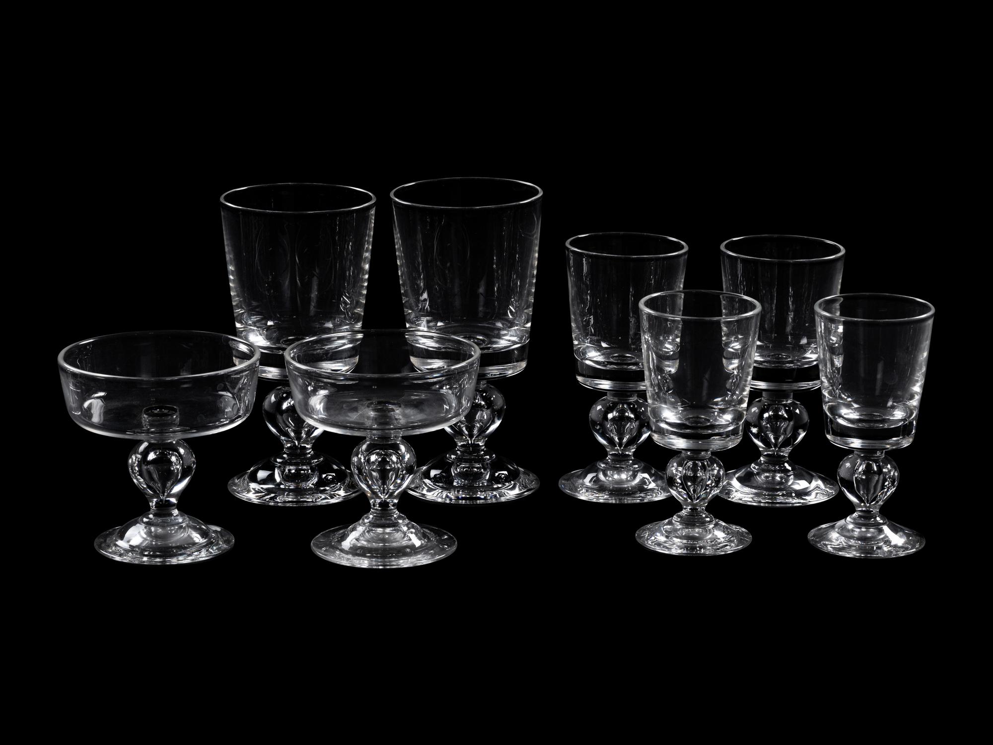 A Steuben Glass Stemware Service