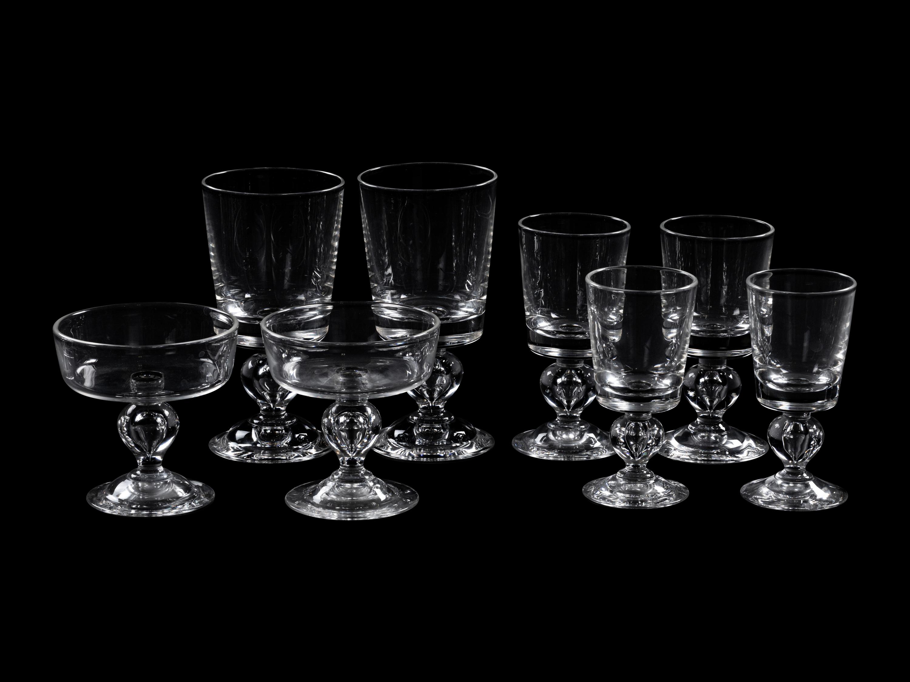 A Steuben Glass Stemware Service