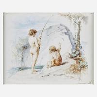 Joseph Coomans (Belgian, 1816–1889) Fishing Boys