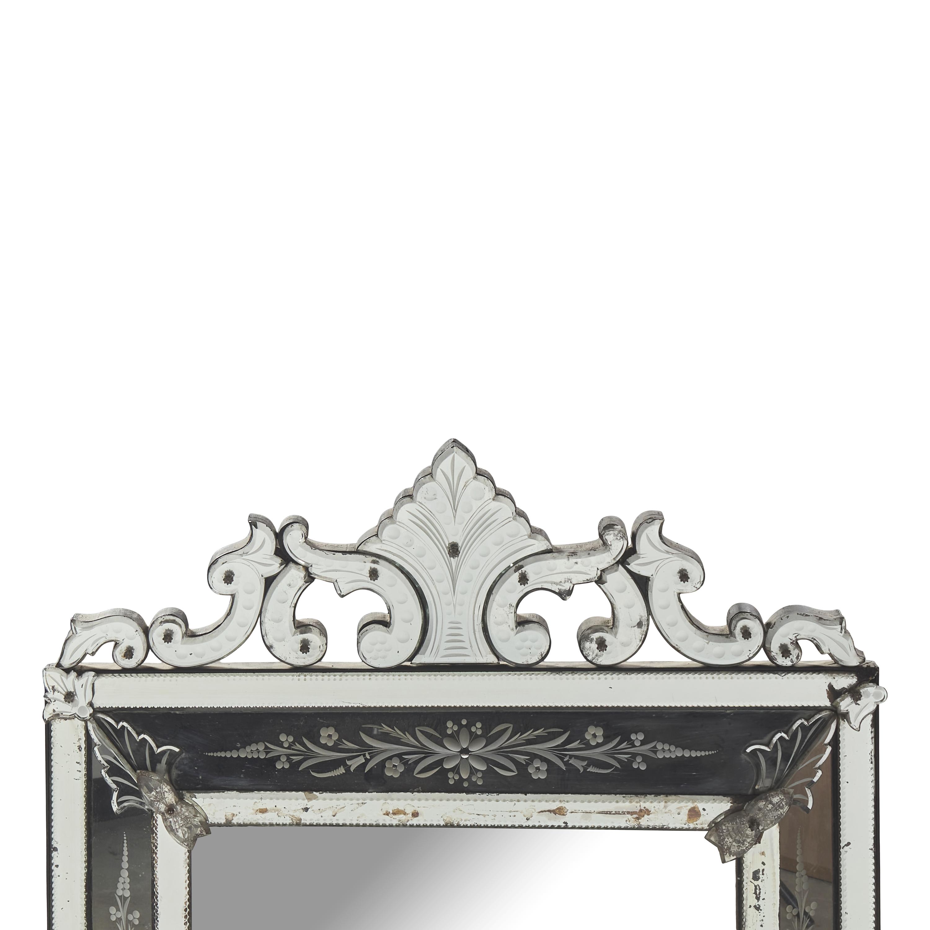 A Venetian Etched Glass Mirror