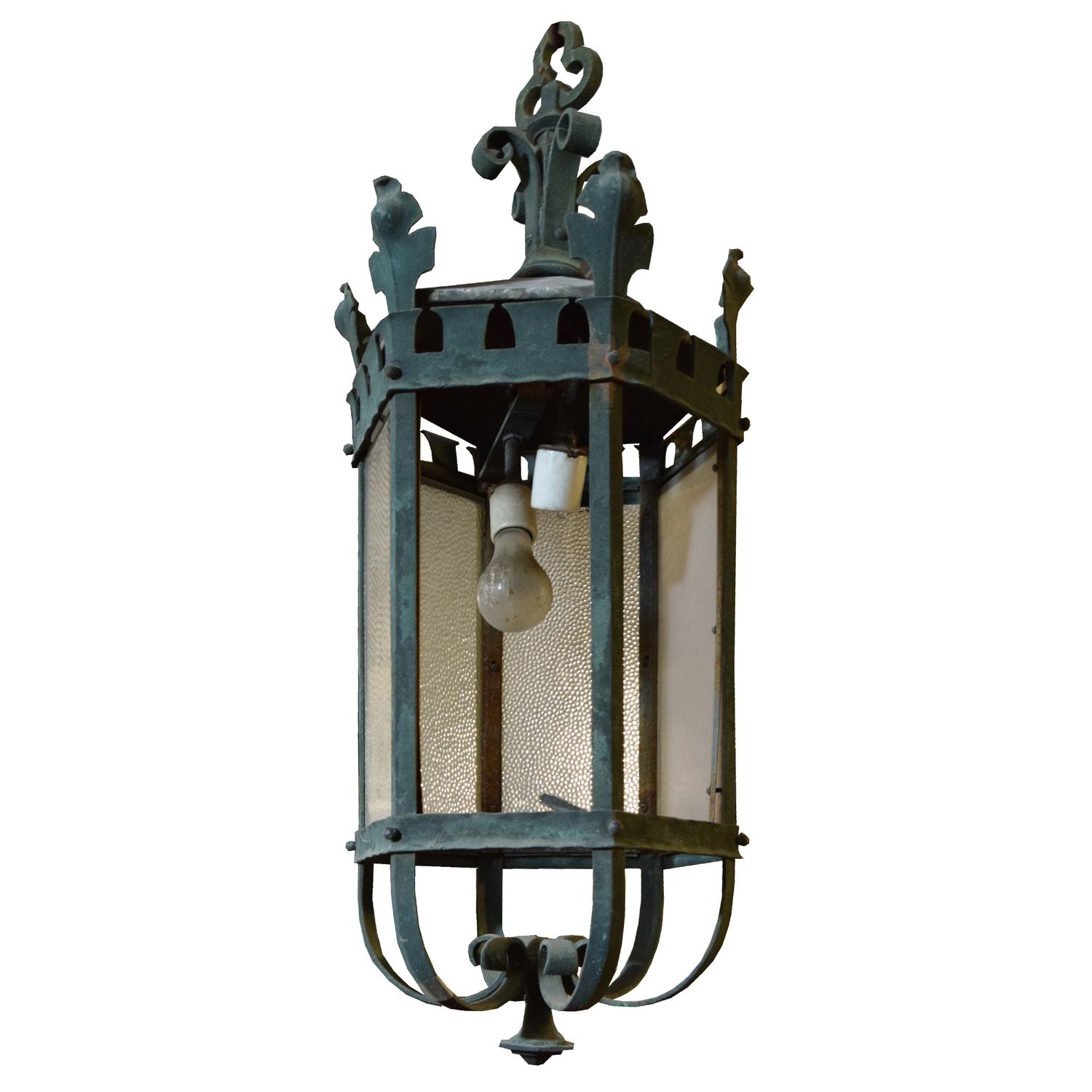 A Bronze Light Fixture 12" W x 12" D x 35" H — Argentina, Early 20th Century