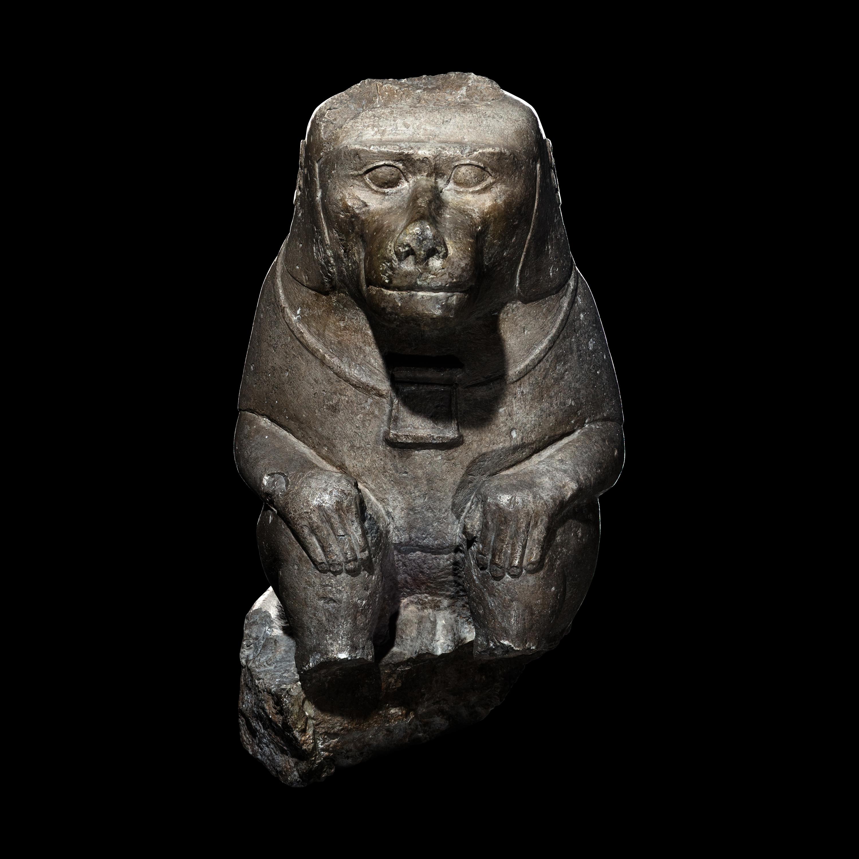 An Egyptian Limestone Baboon