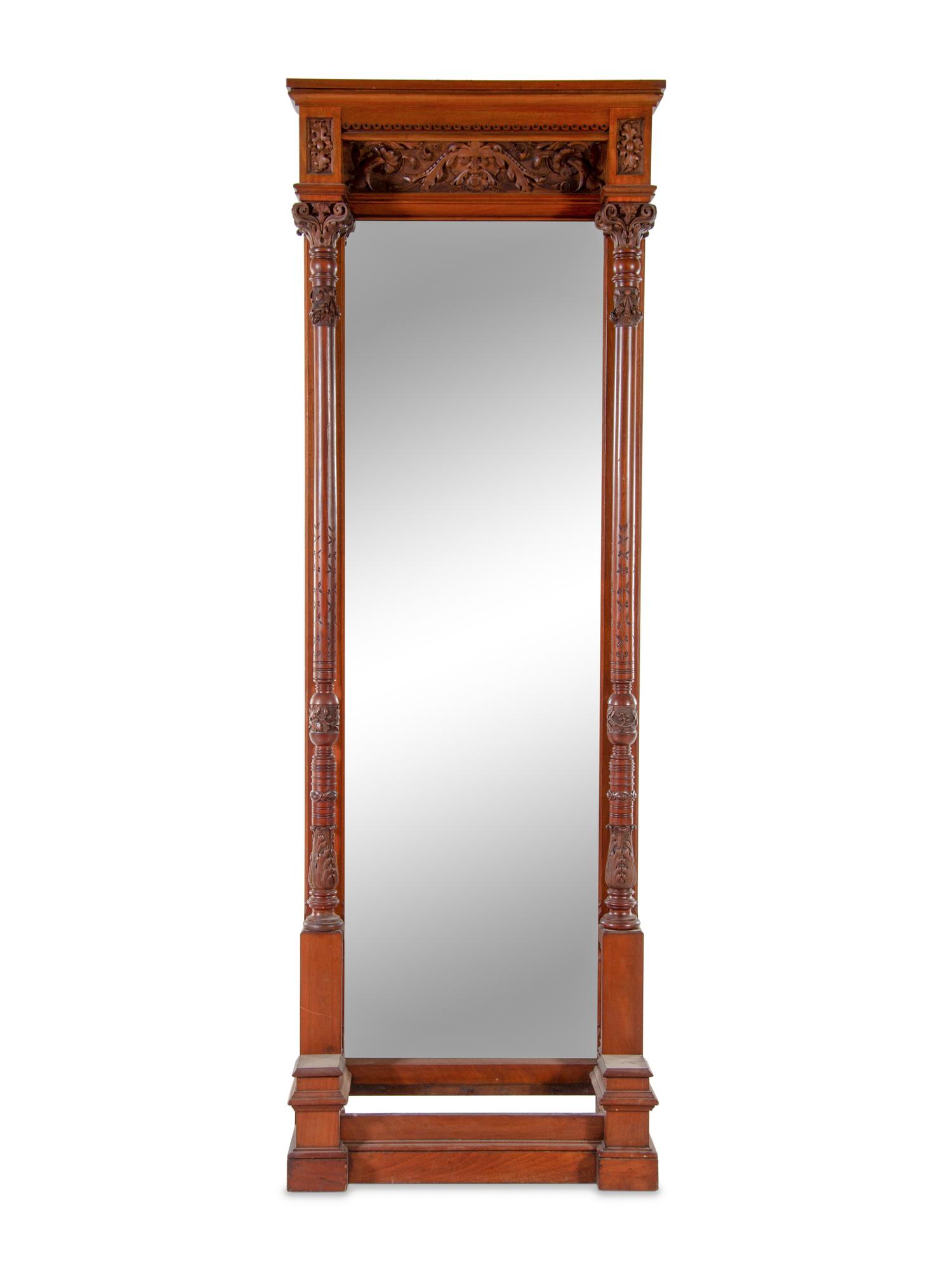 A Victorian Walnut Pier Mirror