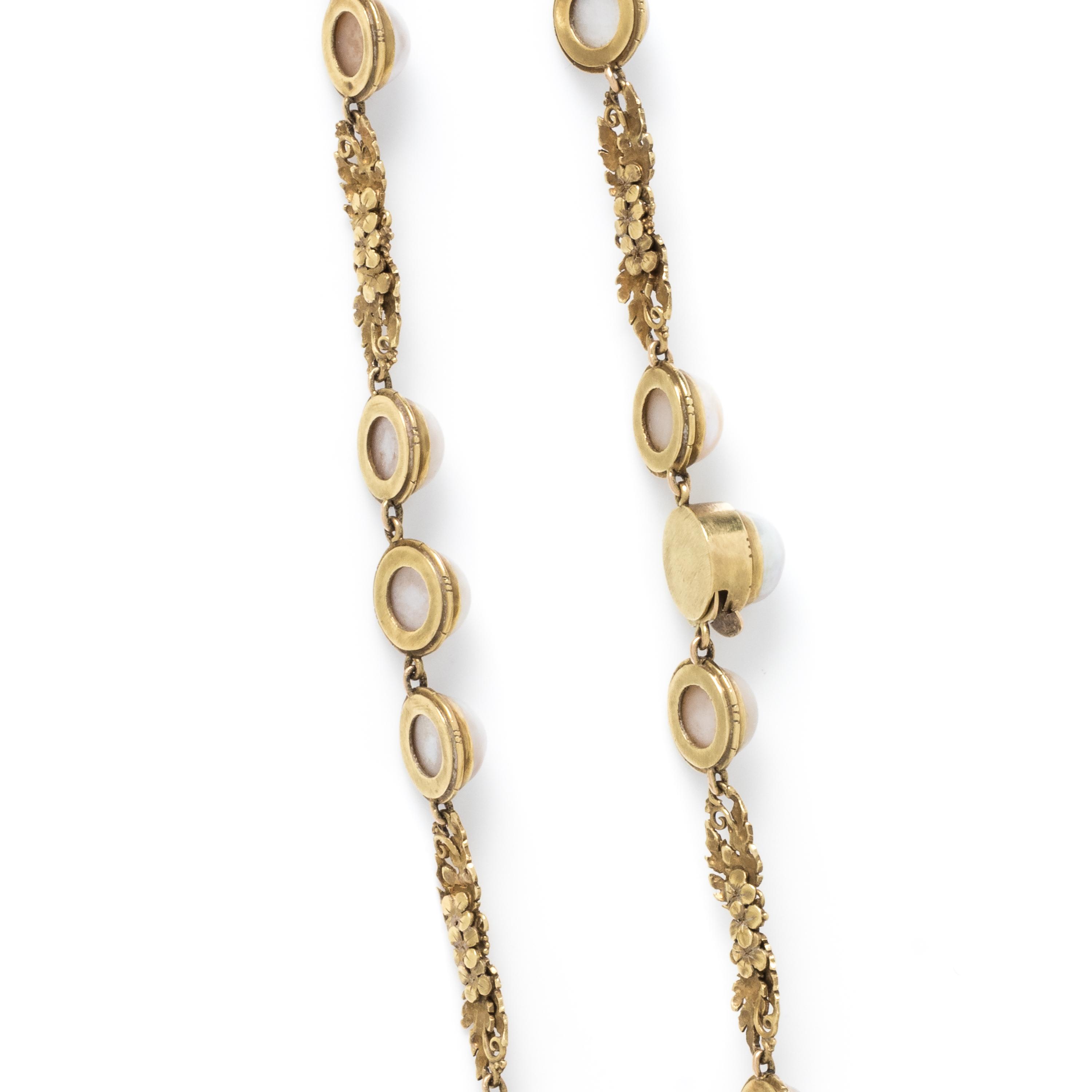ARTS & CRAFTS, YELLOW GOLD AND PEARL NECKLACE