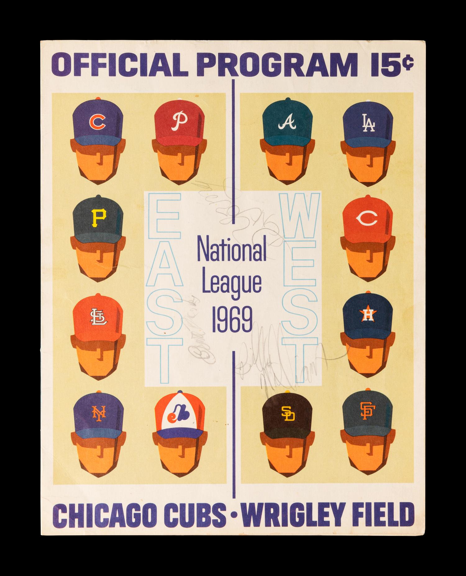A Group of 12 1960s-70s Chicago Cubs Wrigley Field Signed Autograph Scorecards (Including Ernie Banks, Billy Williams, Fergie Jenkins and Ron Santo)