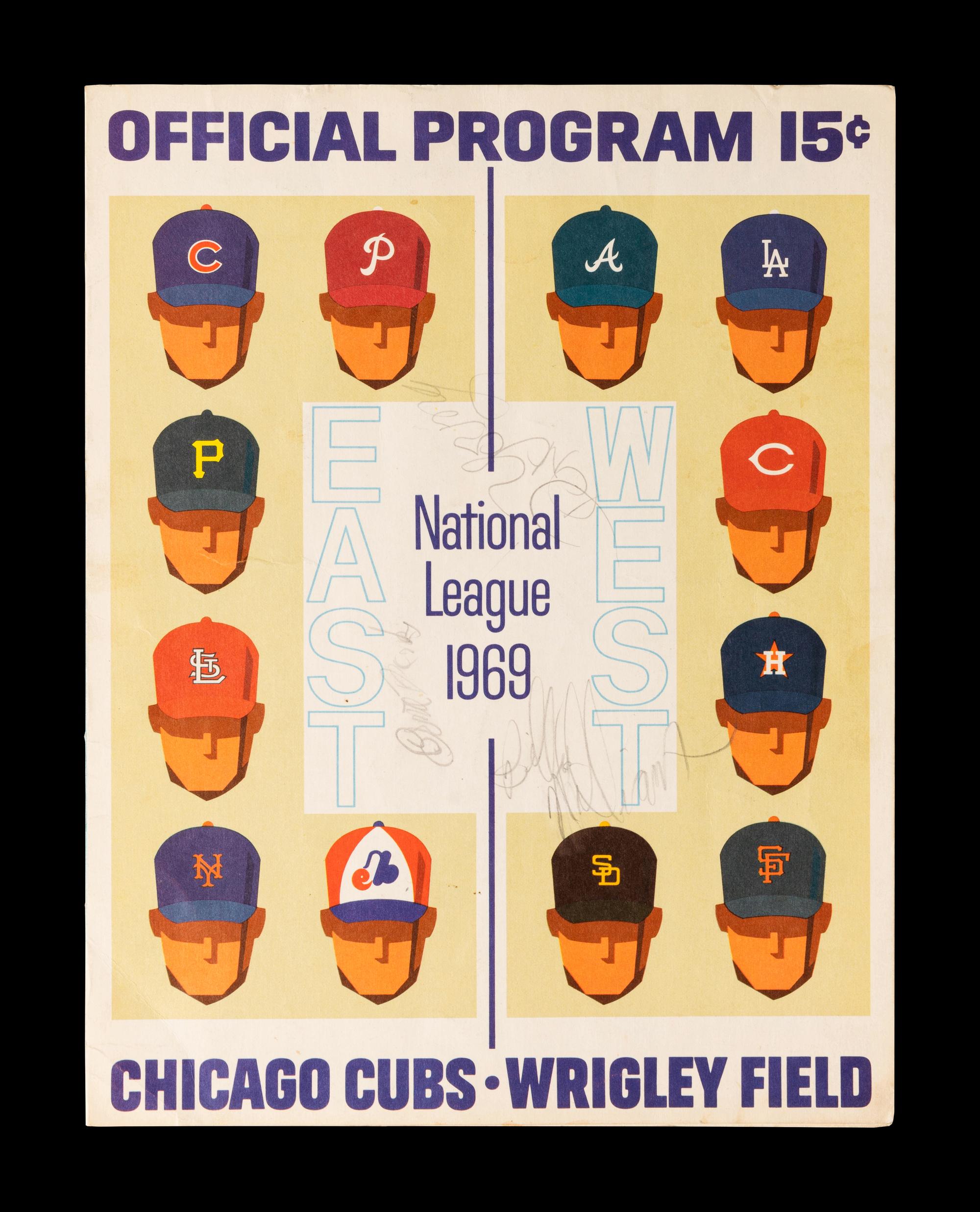 A Group of 12 1960s-70s Chicago Cubs Wrigley Field Signed Autograph Scorecards (Including Ernie Banks, Billy Williams, Fergie Jenkins and Ron Santo)