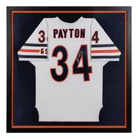 A Walter Payton Signed Autograph Chicago Bears Football Jersey Display (Beckett Authentication Services BAS Certified),