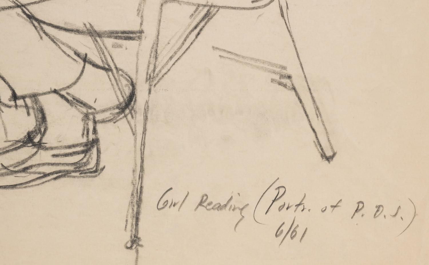 Girl Reading (Portrait of P. D. S.), 1961, Man Seated on a Folding Chair (Jordan Good #3), 1961, and Seated Woman Hand on Brow (Pat del Sasser), 1961 (a group of three works)