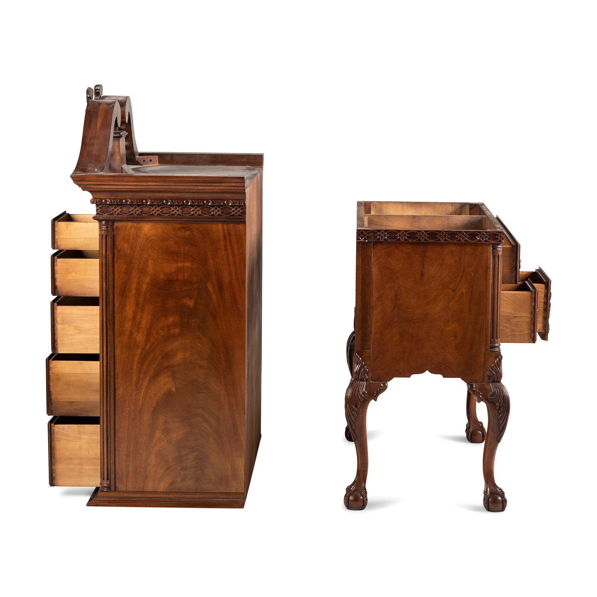 A Philadelphia Chippendale Style Shell-Carved Mahogany High Boy