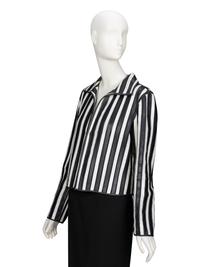 Giorgio Armani, Strip-Pieced Black & White Leather Jacket