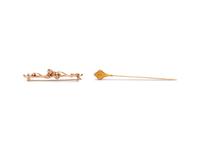 COLLECTION OF ANTIQUE, GOLD AND DIAMOND PINS