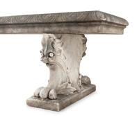 A Continental Carved Marble Bench