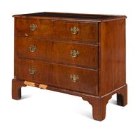 A George II Burl Walnut Chest of Drawers