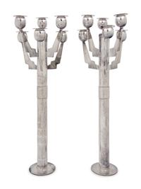 A Pair of Six-Light Candelabra, c. 1999, Executed by Jacques Richard, Paris