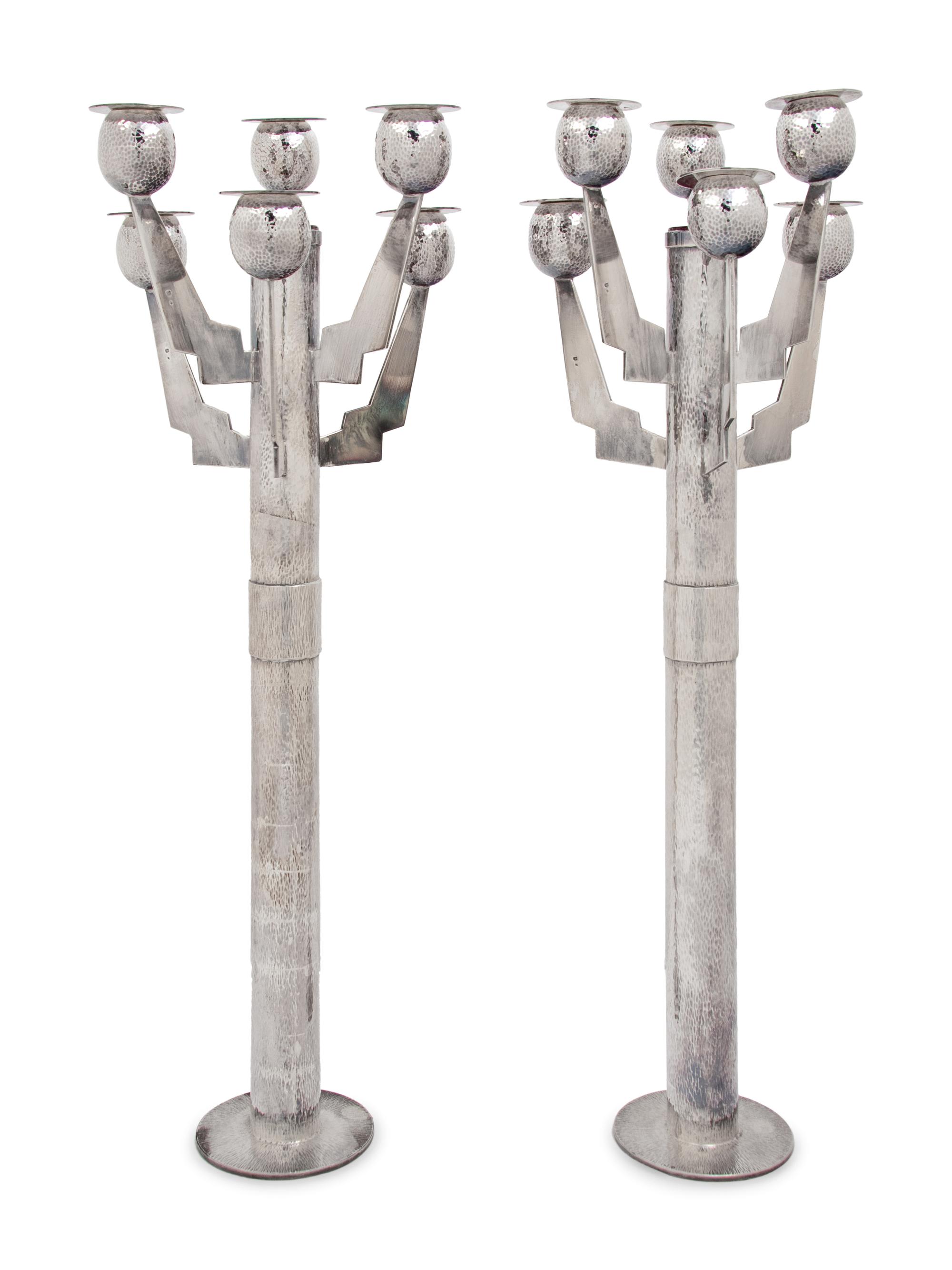 A Pair of Six-Light Candelabra, c. 1999, Executed by Jacques Richard, Paris