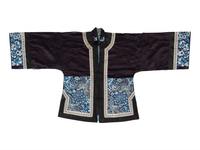 Two Black Ground Embroidered Silk Lady's Coats