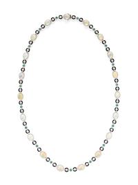 OPAL, ONYX, EMERALD, AND DIAMOND NECKLACE