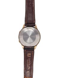 JAEGER LeCOULTRE, 10K GOLD-FILLED AND STAINLESS STEEL 'AUTOMATIC ALARM' WRISTWATCH