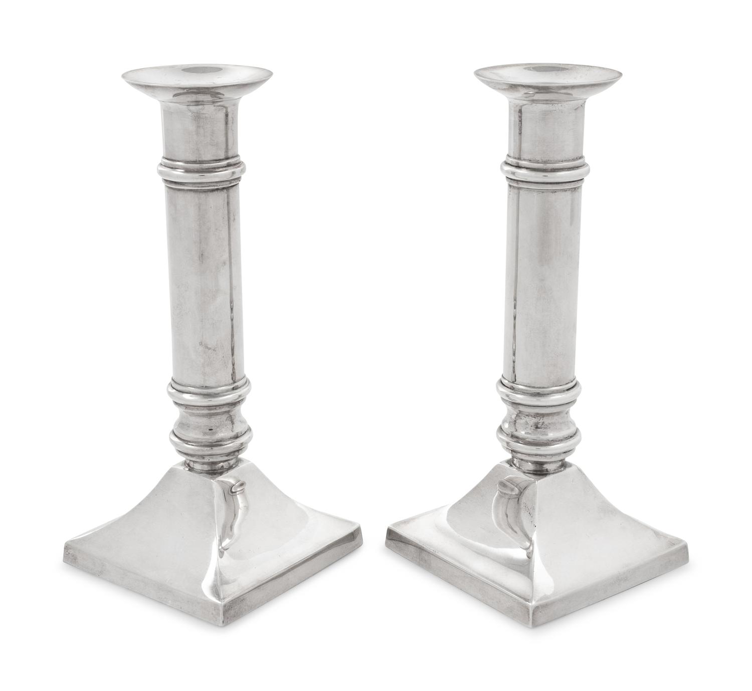 A Pair of American Silver Candlesticks