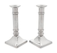 A Pair of American Silver Candlesticks