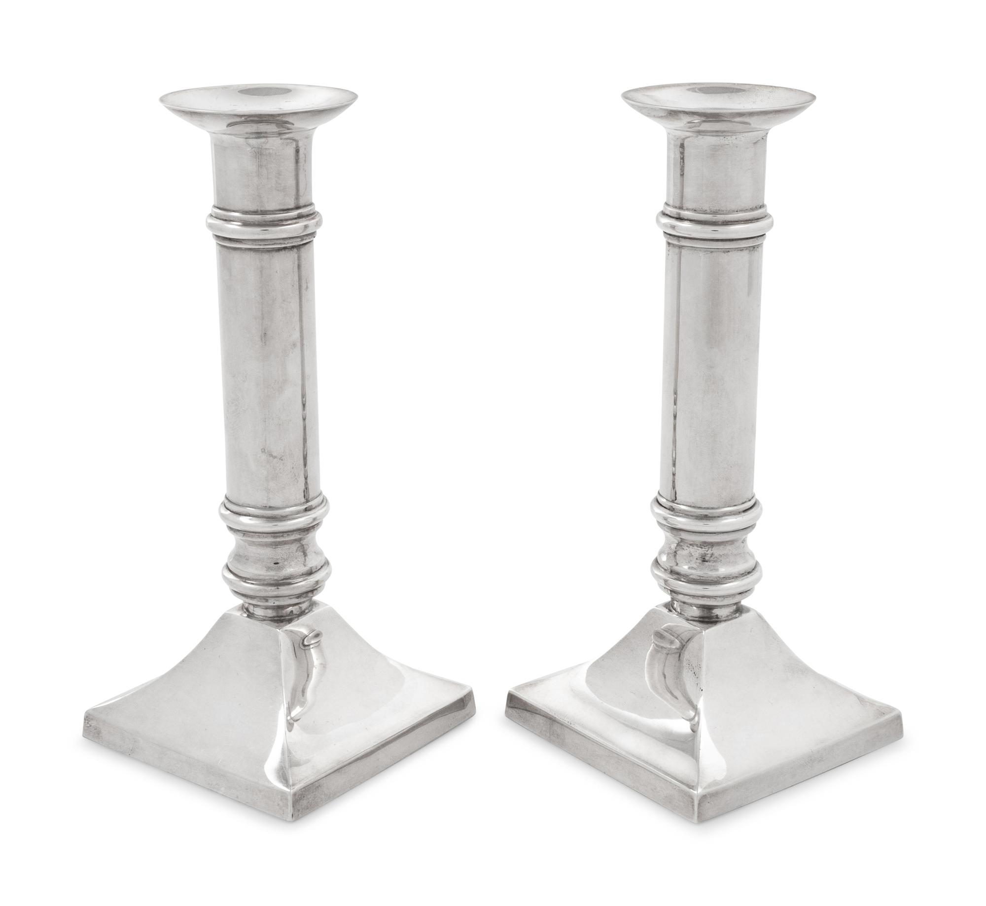 A Pair of American Silver Candlesticks