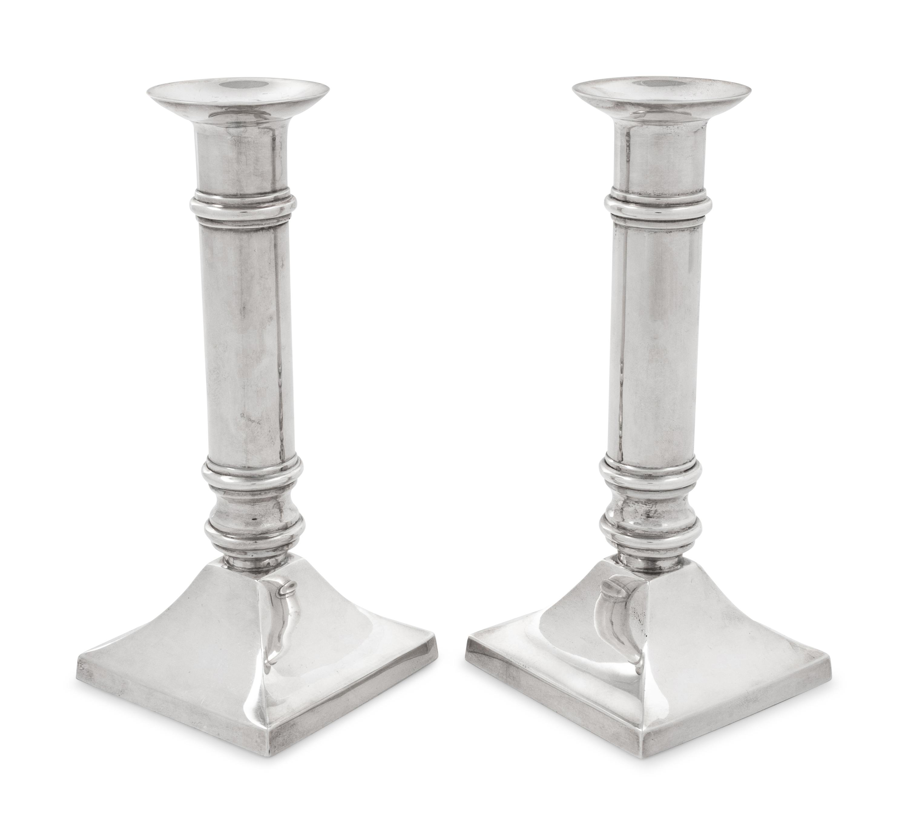A Pair of American Silver Candlesticks