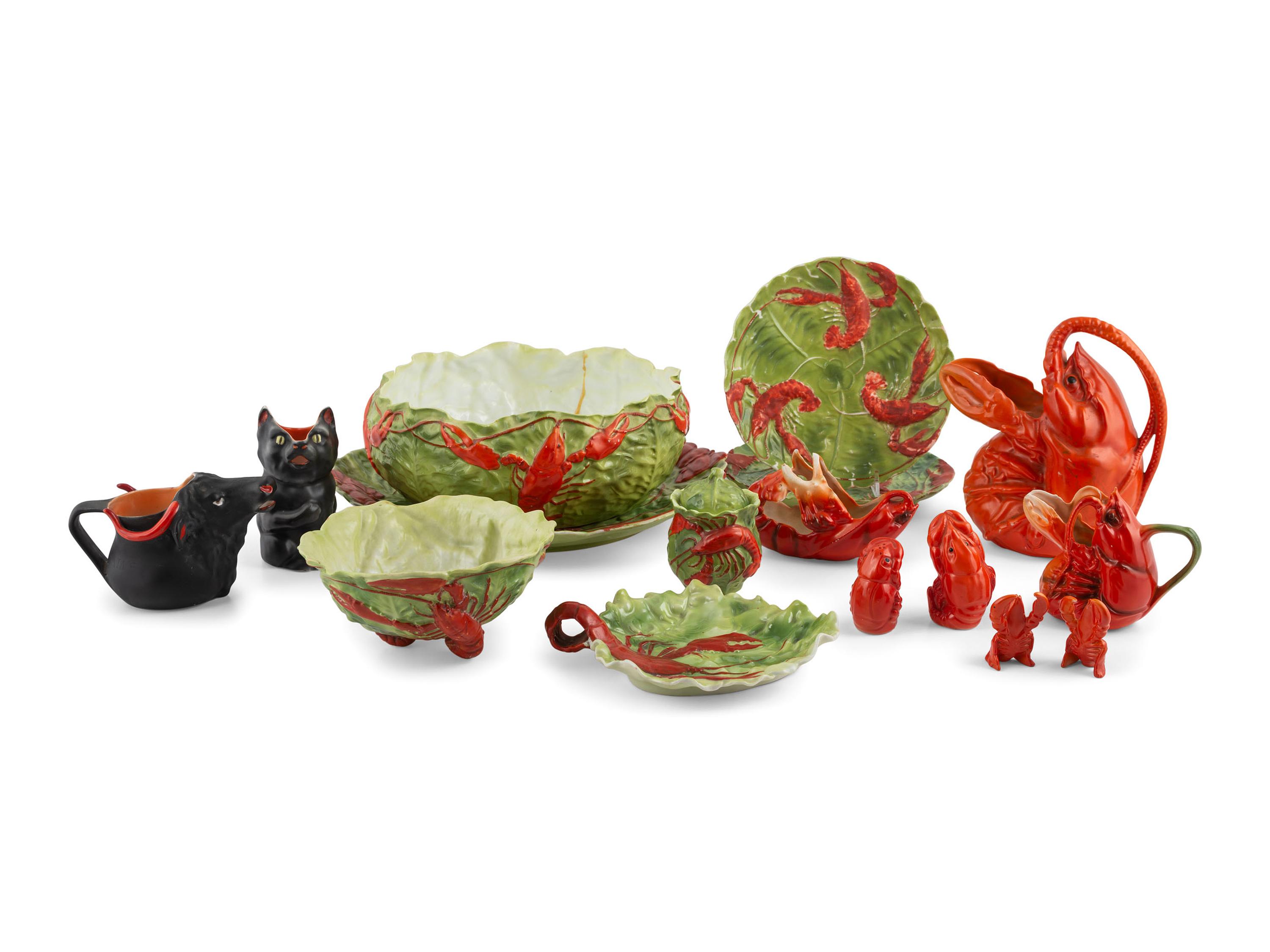 A Collection of Royal Bayreuth Lobster Table Wares