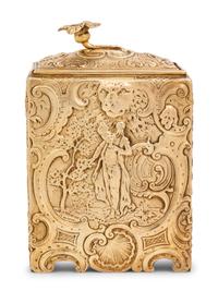 A Dutch Silver-Gilt Tea Caddy