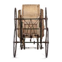 A Victorian Basket Weave Swan-Decorated Trolley