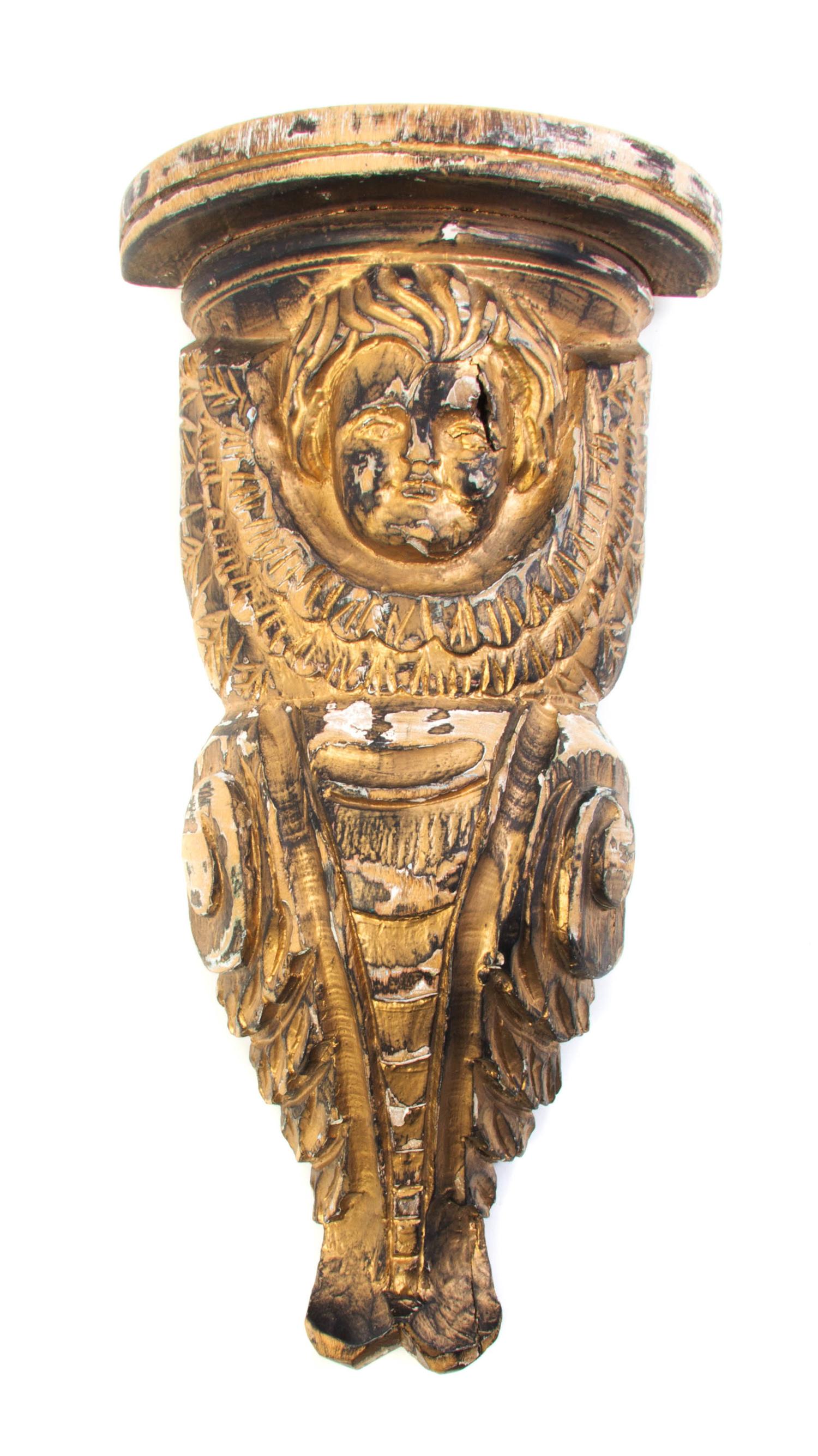 A Continental Giltwood Bracket, Height 18 1/4 inches.