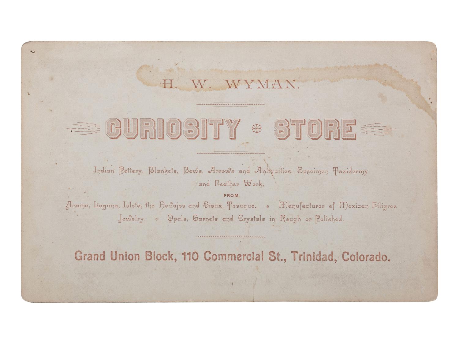 [NEW MEXICO]. A group of 2 photographs, incl. view of Pueblo Of Isleta Looking So’ East and Pueblo Indians gambling. Ca 1880s.