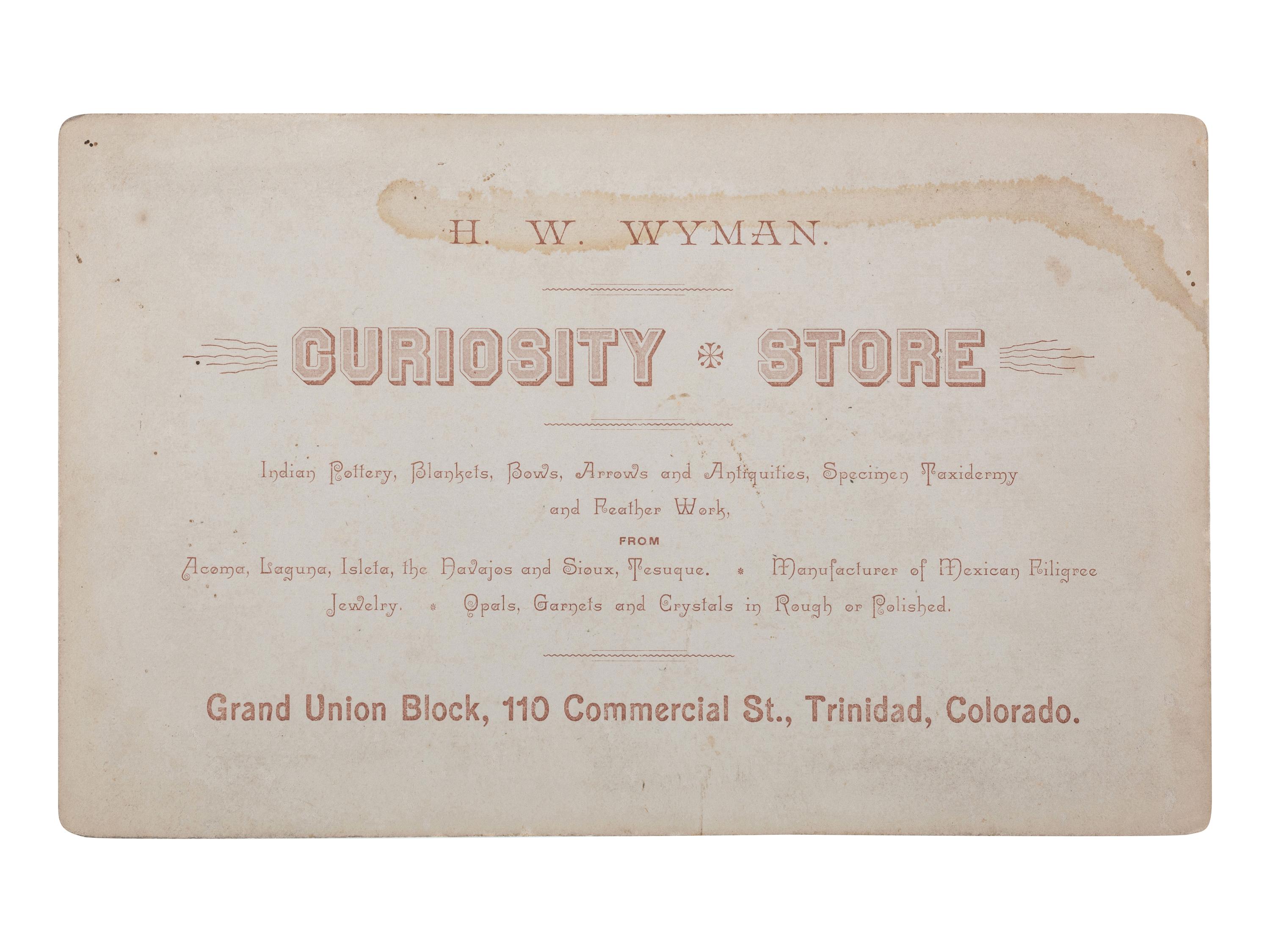 [NEW MEXICO]. A group of 2 photographs, incl. view of Pueblo Of Isleta Looking So’ East and Pueblo Indians gambling. Ca 1880s.