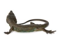 A Bergmann Austrian Cold-Painted Bronze Canary Island Lizard (No. 4133) — 19th Century