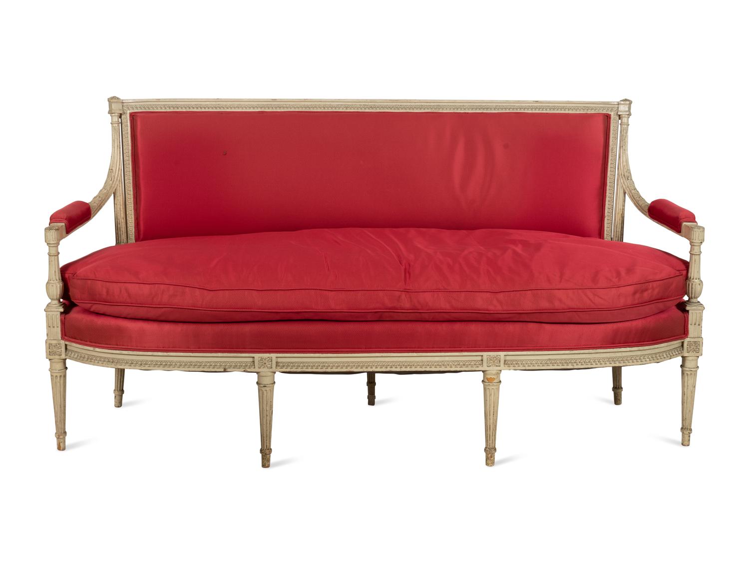 A Directoire Style Gray-Painted Canape