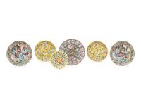 Six Chinese Famille Rose Porcelain Plates