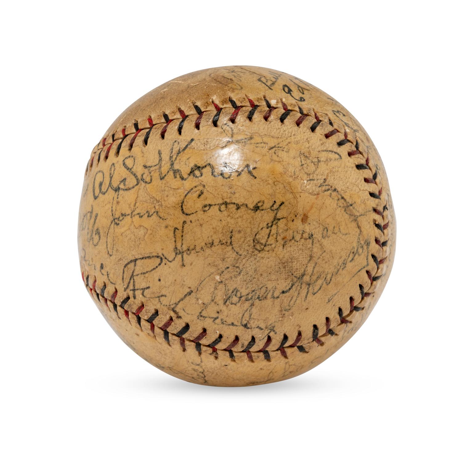 A 1928 Boston Braves Team Signed Autograph Baseball Featuring George Sisler and Rogers Hornsby (Beckett Authentication Services Letter of Authenticity)