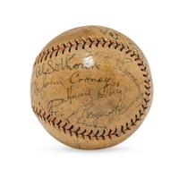 A 1928 Boston Braves Team Signed Autograph Baseball Featuring George Sisler and Rogers Hornsby (Beckett Authentication Services Letter of Authenticity)