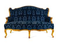 A Louis XV Style Carved Giltwood Canape — 19TH CENTURY