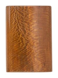 A Russian Silver-Mounted Birchwood Cigarette Case