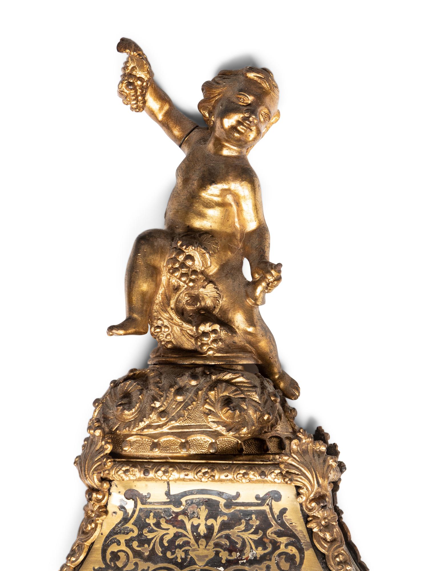 A Louis XV Gilt Bronze Mounted Boulle Marquetry Bracket Clock