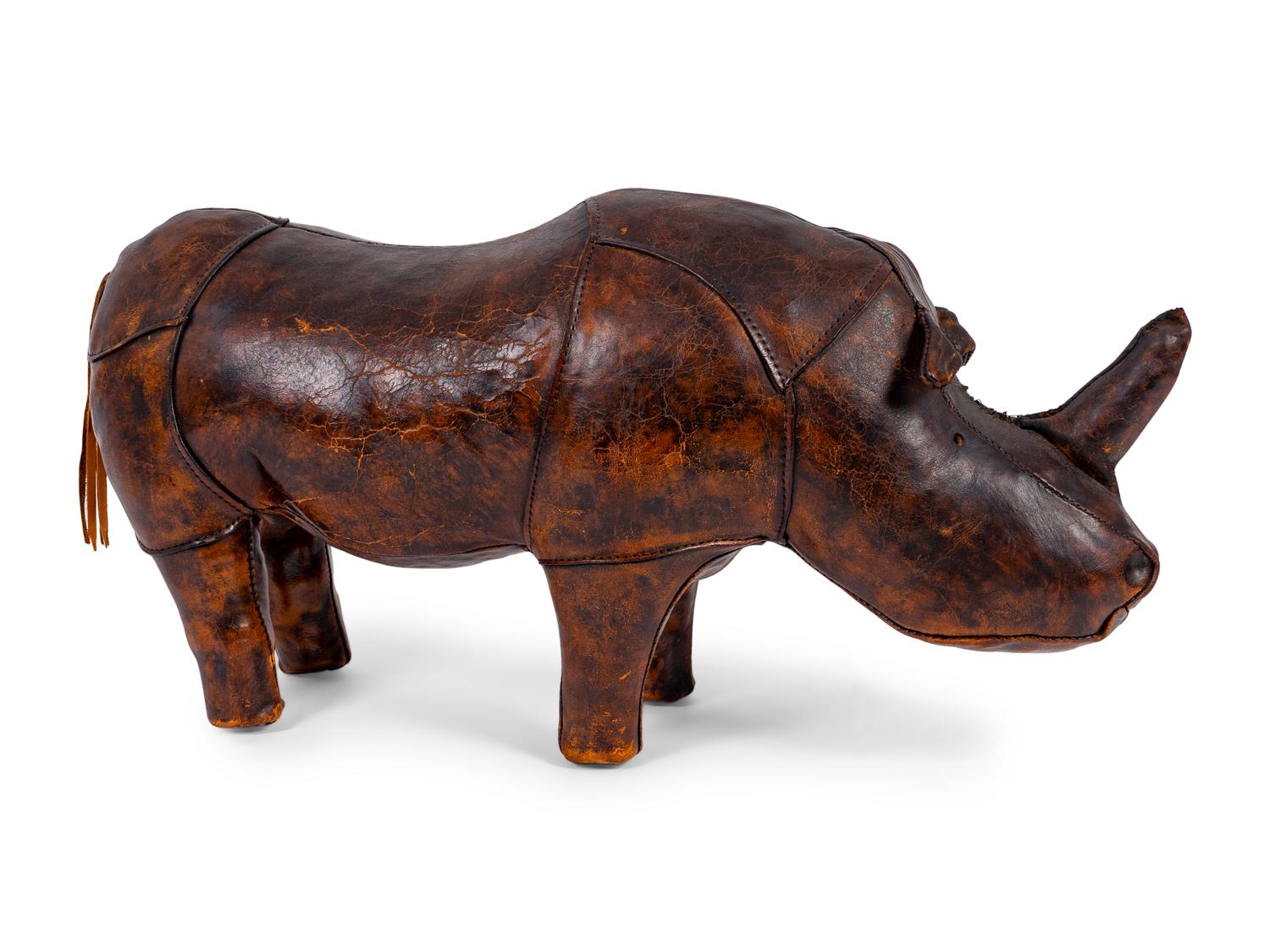 A Leather Rhinoceros Foot Stool Attributed to Dimitri Omersa — MID-20TH CENTURY