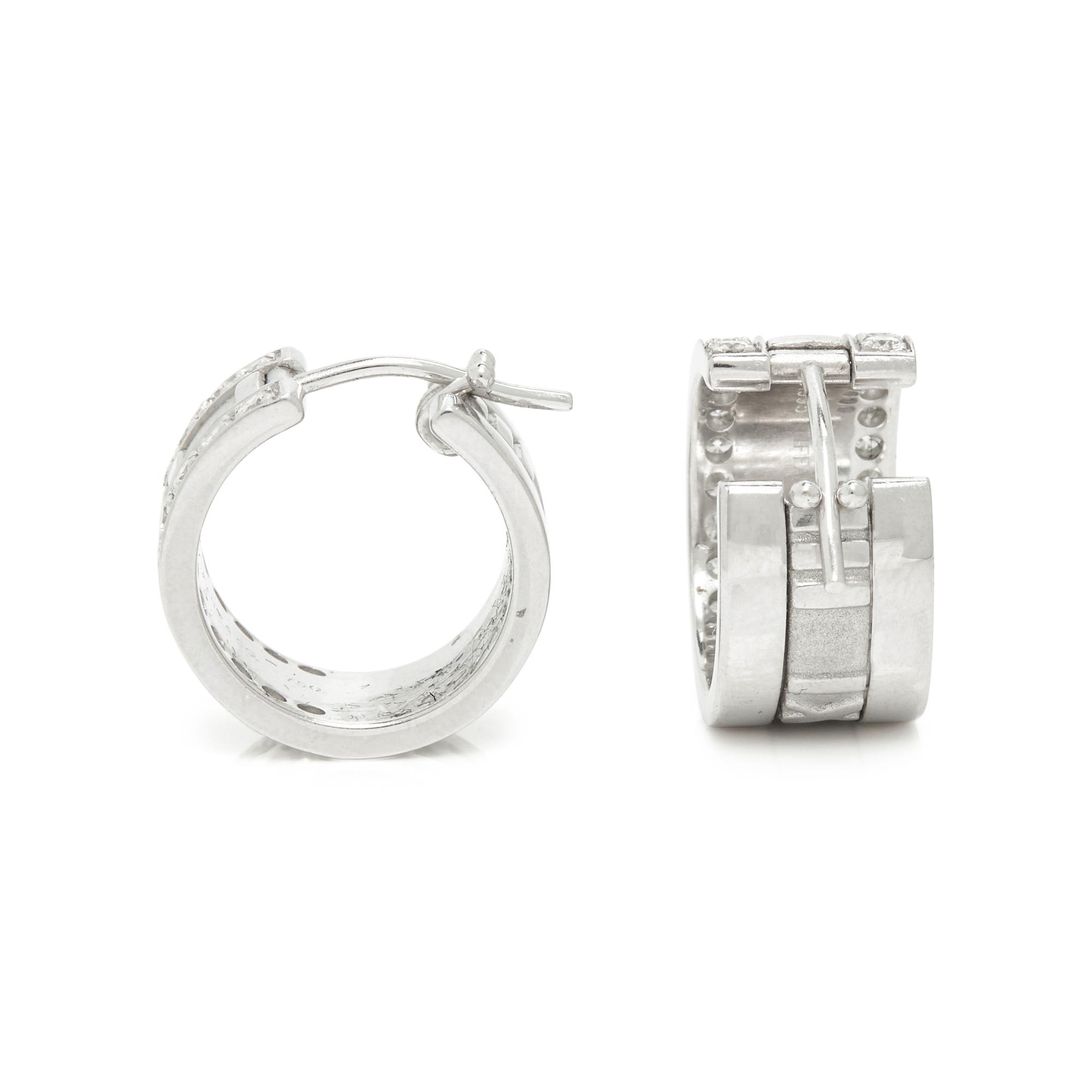TIFFANY & CO., WHITE GOLD AND DIAMOND 'ATLAS' EARRINGS