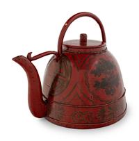 A Chinese Red Lacquered Teapot