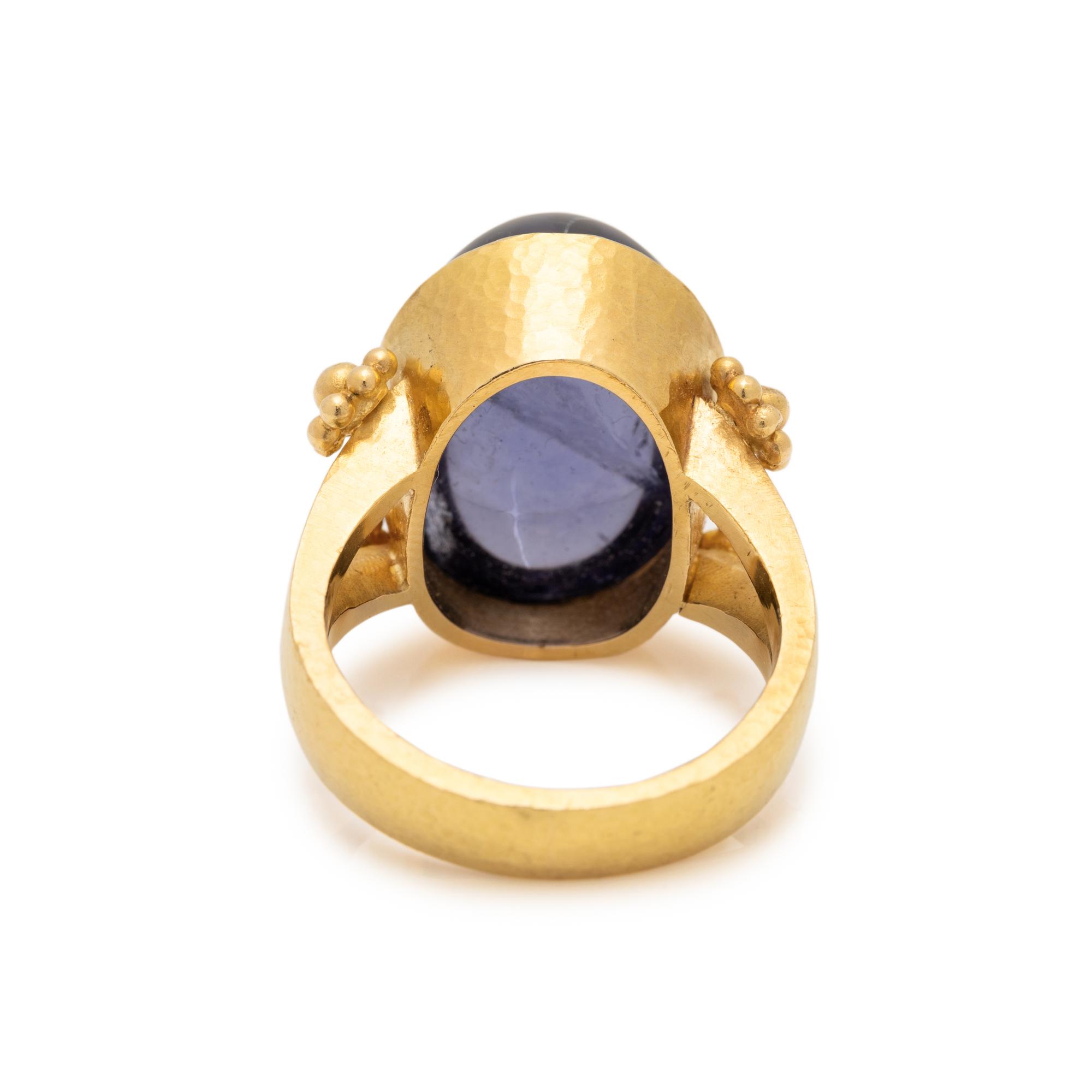 ELIZABETH LOCKE, YELLOW GOLD AND AMETHYST RING