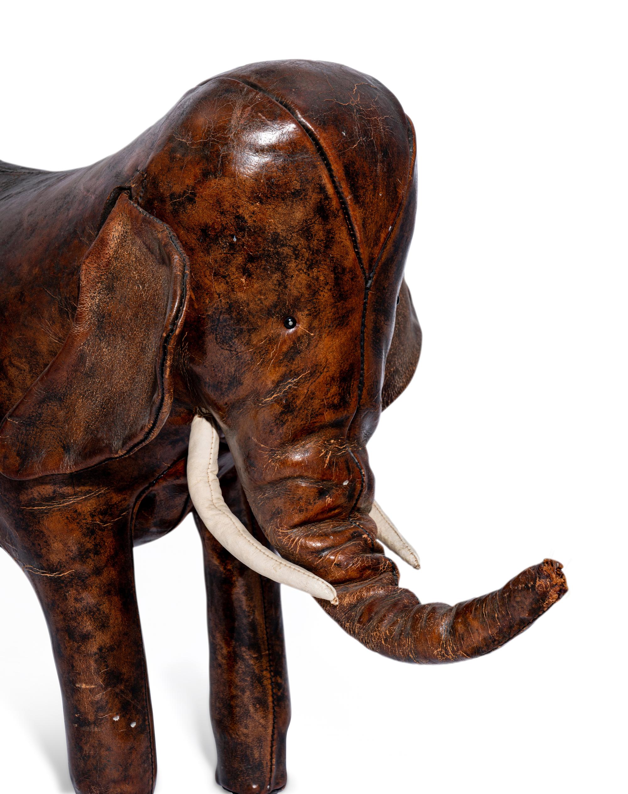An Omersa and Co. Leather Elephant Footstool