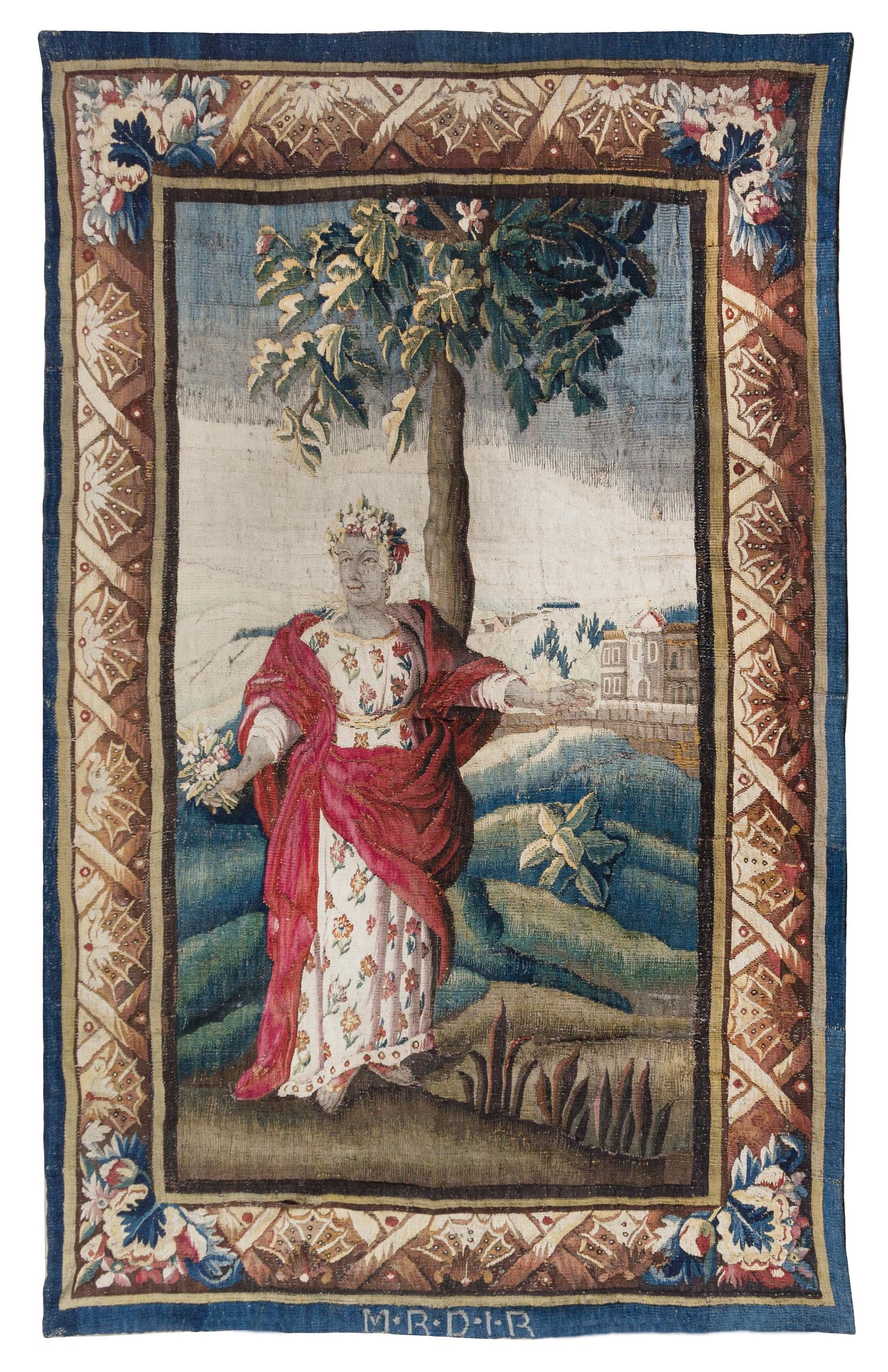 A Continental Wool Tapestry 7 feet 5 inches x 4 feet 9 inches. — 17TH/18TH CENTURY