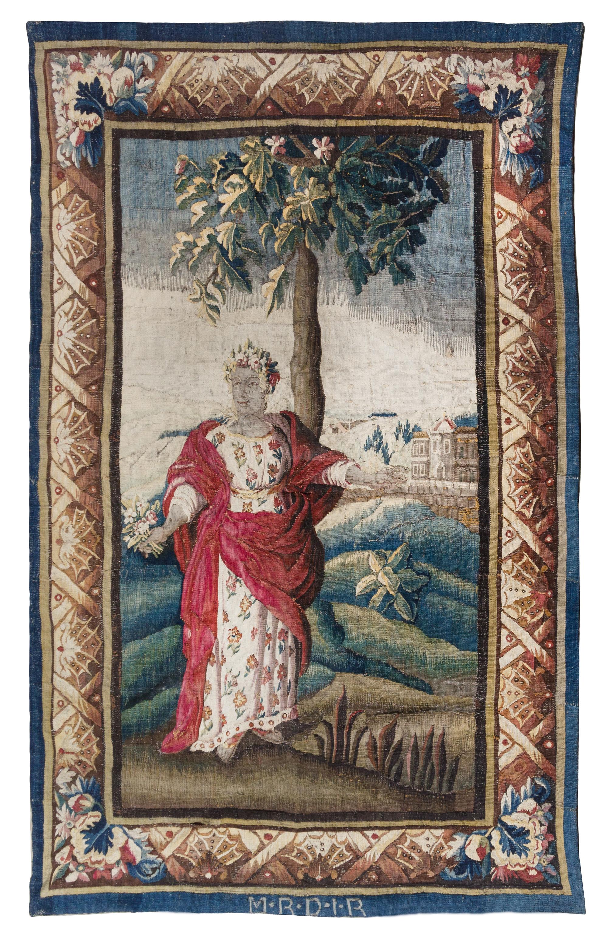 A Continental Wool Tapestry 7 feet 5 inches x 4 feet 9 inches. — 17TH/18TH CENTURY