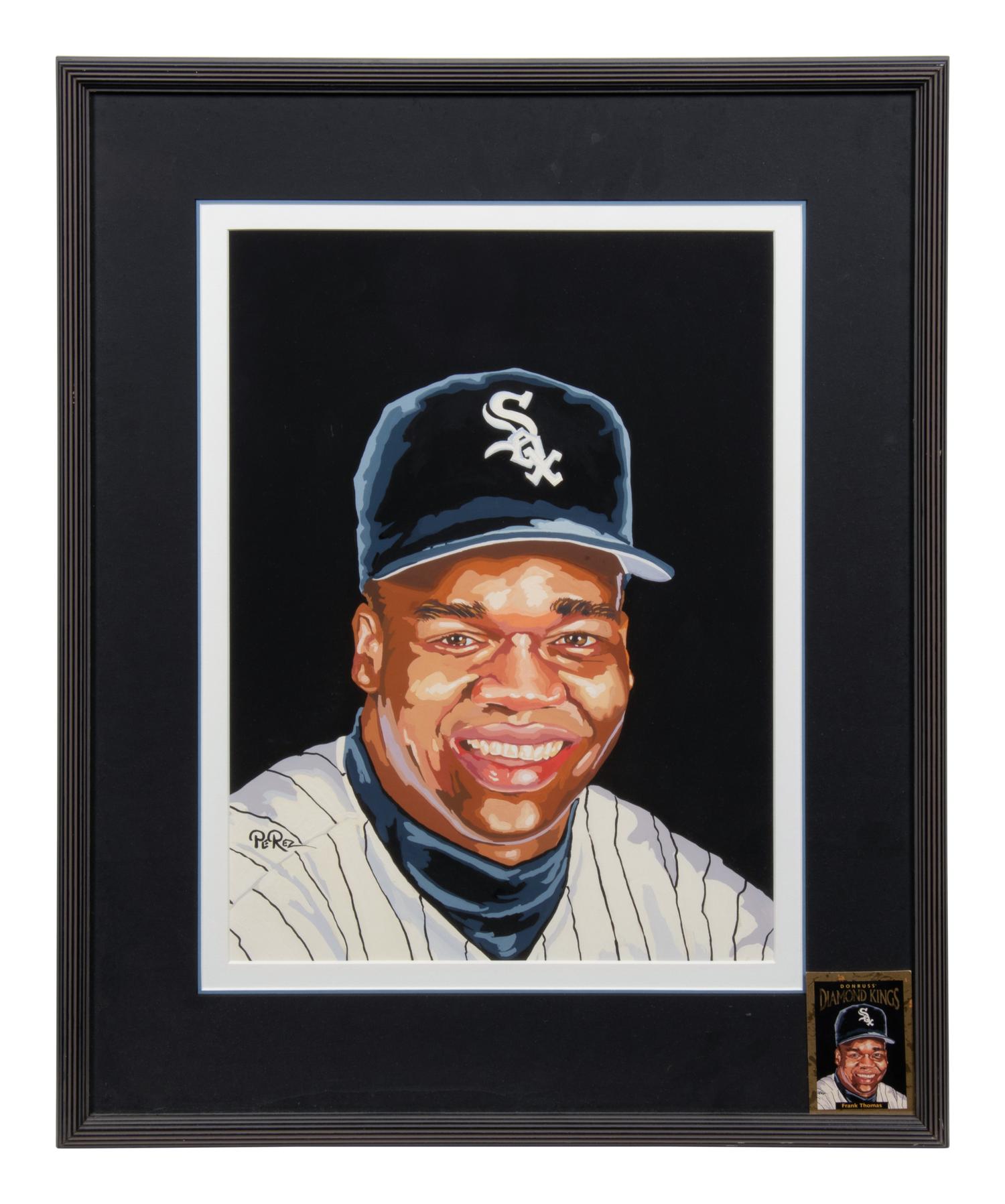 A 1996 Dick Perez Original Frank Thomas Donruss Diamond Kings Artwork,