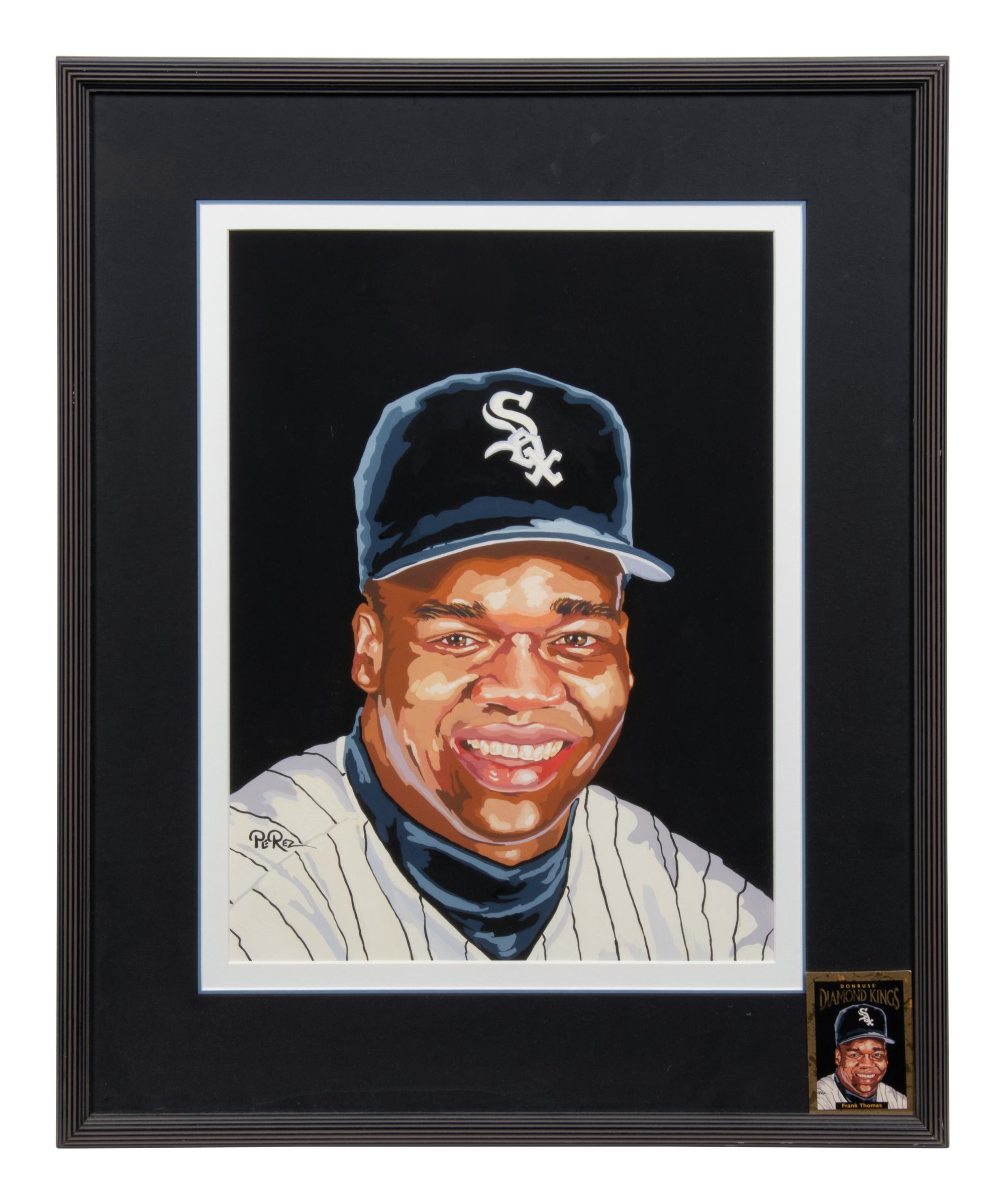 A 1996 Dick Perez Original Frank Thomas Donruss Diamond Kings Artwork,