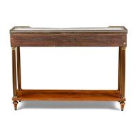 A Directoire Brass Mounted Mahogany Marble-Top Console Desserte